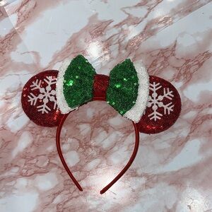 Festive Red and Green Sequin Headband